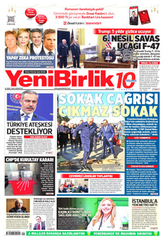 YENİBİRLİK 22 Mart 2025 gazete manşeti