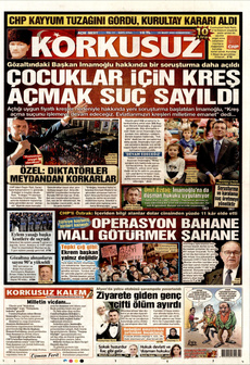 KORKUSUZ 22 Mart 2025 gazete manşeti