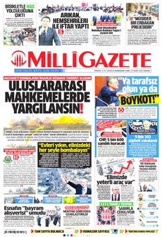 MİLLİ GAZETE 23 Mart 2025 gazete manşeti