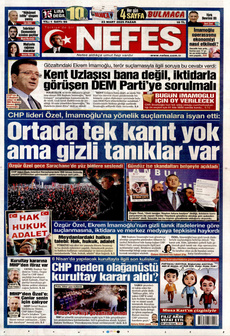 NEFES 23 Mart 2025 gazete manşeti