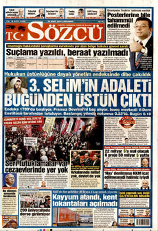SÖZCÜ 26 Mart 2025 gazete manşeti