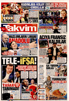 TAKVİM 29 Nisan 2025 gazete manşeti