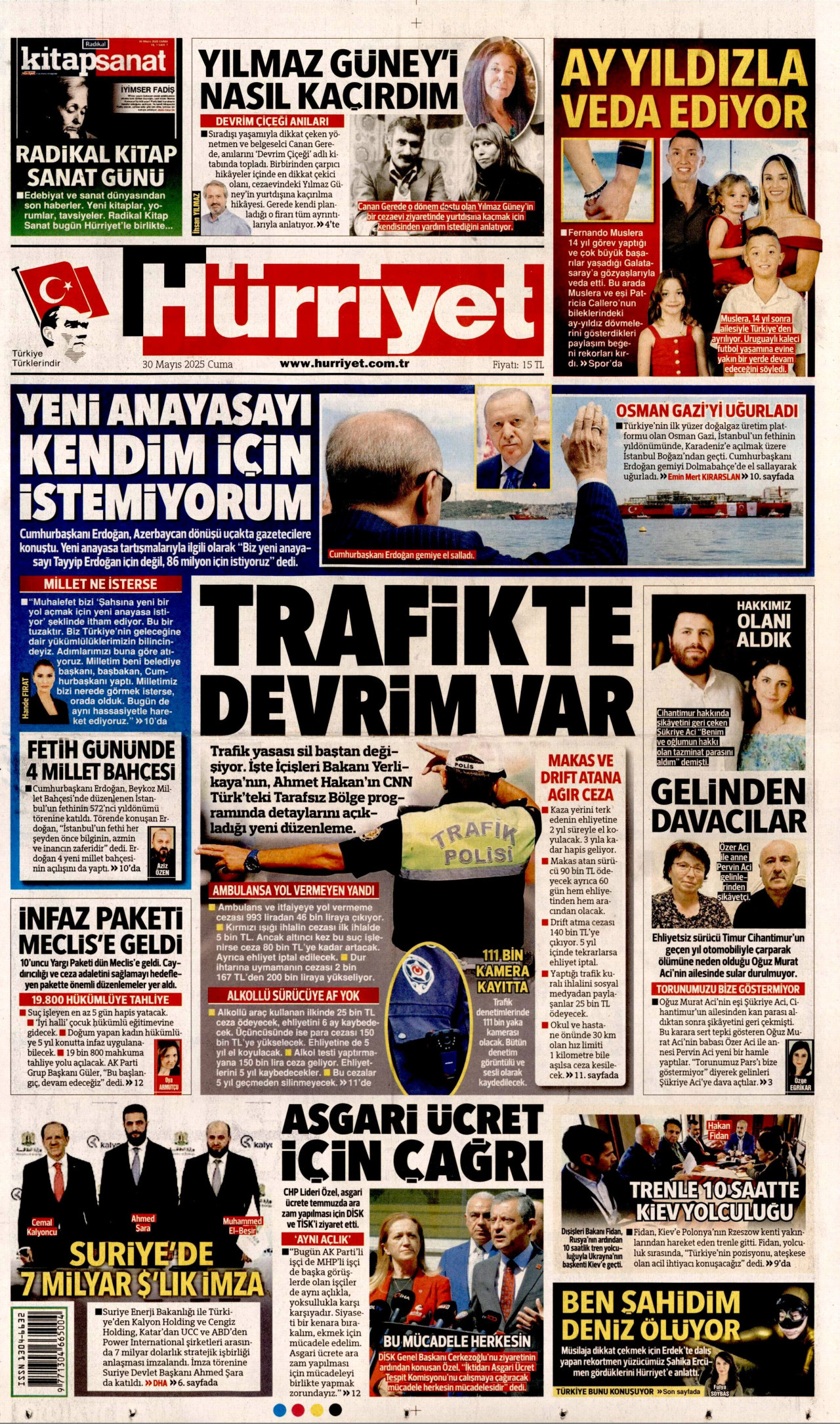 HÜRRİYET gazetesinin 30 Mayıs 2025 tarihli birinci sayfası