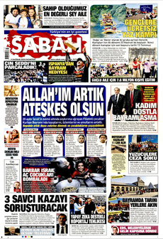 SABAH 9 Haziran 2025 gazete manşeti