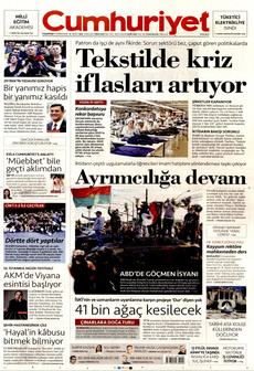 CUMHURİYET 9 Haziran 2025 gazete manşeti