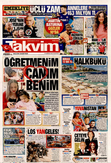 TAKVİM 9 Haziran 2025 gazete manşeti