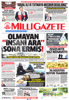 MİLLİ GAZETE 30 Ağustos 2025 gazete manşeti