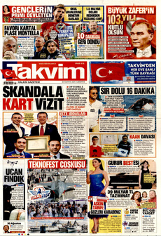 TAKVİM 30 Ağustos 2025 gazete manşeti