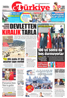 TÜRKİYE GAZETESİ 31 Ağustos 2025 gazete manşeti