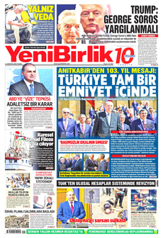 YENİBİRLİK 31 Ağustos 2025 gazete manşeti