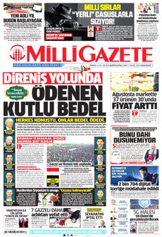 MİLLİ GAZETE 1 Eylül 2025 gazete manşeti