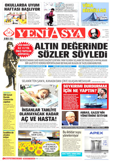YENİ ASYA 1 Eylül 2025 gazete manşeti