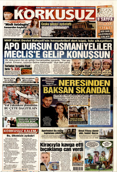 KORKUSUZ 1 Eylül 2025 gazete manşeti