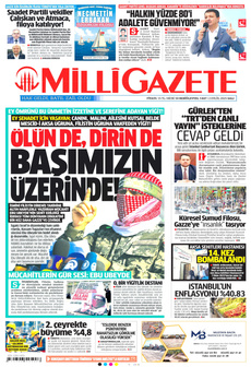 MİLLİ GAZETE 2 Eylül 2025 gazete manşeti