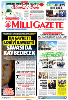 MİLLİ GAZETE 3 Eylül 2025 gazete manşeti