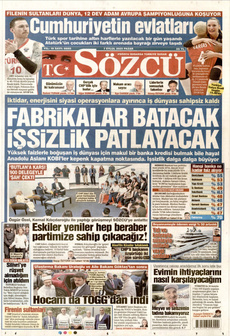 SÖZCÜ 7 Eylül 2025 gazete manşeti