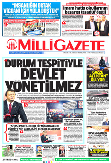 MİLLİ GAZETE 7 Eylül 2025 gazete manşeti