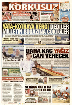KORKUSUZ 7 Eylül 2025 gazete manşeti