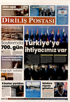 DİRİLİŞ POSTASI 8 Eylül 2025 gazete manşeti
