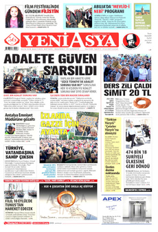 YENİ ASYA 8 Eylül 2025 gazete manşeti