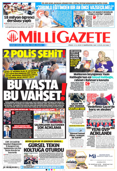 MİLLİ GAZETE 9 Eylül 2025 gazete manşeti