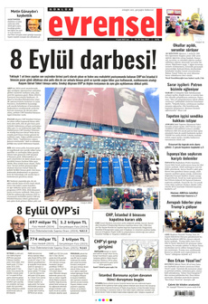 EVRENSEL 9 Eylül 2025 gazete manşeti