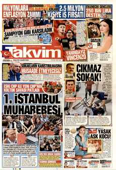 TAKVİM 9 Eylül 2025 gazete manşeti