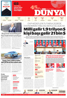 DÜNYA 9 Eylül 2025 gazete manşeti