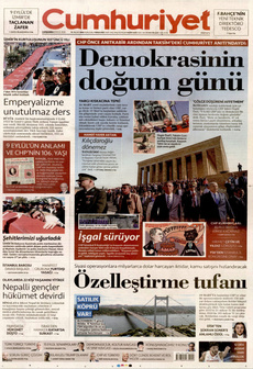 CUMHURİYET 10 Eylül 2025 gazete manşeti