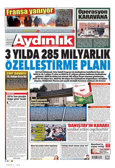AYDINLIK GAZETESİ 11 Eylül 2025 gazete manşeti