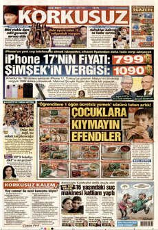 KORKUSUZ 11 Eylül 2025 gazete manşeti