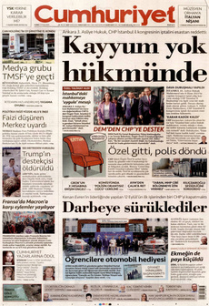 CUMHURİYET 12 Eylül 2025 gazete manşeti