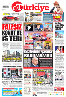 TÜRKİYE GAZETESİ 12 Eylül 2025 gazete manşeti