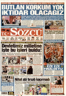 SÖZCÜ 13 Eylül 2025 gazete manşeti