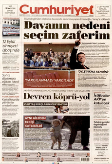 CUMHURİYET 13 Eylül 2025 gazete manşeti