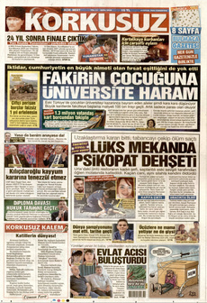 KORKUSUZ 13 Eylül 2025 gazete manşeti