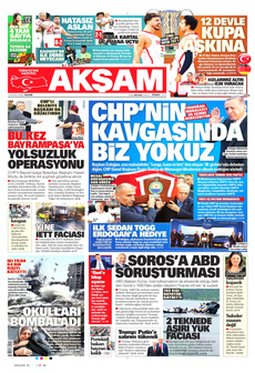 AKŞAM 14 Eylül 2025 gazete manşeti