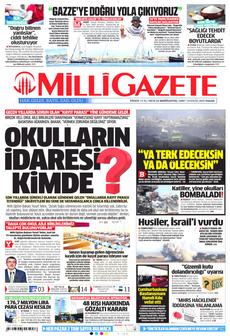 MİLLİ GAZETE 14 Eylül 2025 gazete manşeti