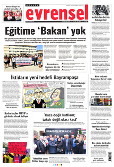 EVRENSEL 14 Eylül 2025 gazete manşeti