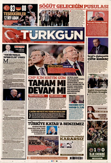 TÜRKGÜN 15 Eylül 2025 gazete manşeti