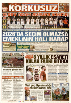 KORKUSUZ 15 Eylül 2025 gazete manşeti