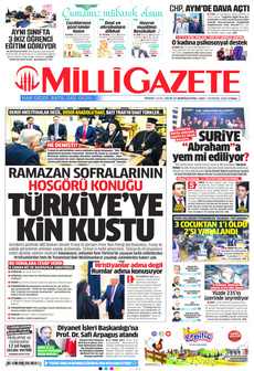 MİLLİ GAZETE 19 Eylül 2025 gazete manşeti