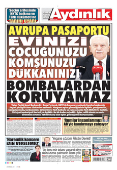 AYDINLIK GAZETESİ 15 Ekim 2025 gazete manşeti