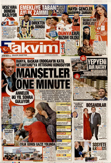 TAKVİM 15 Ekim 2025 gazete manşeti
