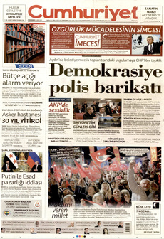 CUMHURİYET 16 Ekim 2025 gazete manşeti