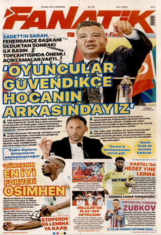 FANATİK 16 Ekim 2025 gazete manşeti