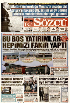 SÖZCÜ 17 Ekim 2025 gazete manşeti