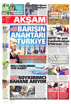 AKŞAM 20 Ekim 2025 gazete manşeti