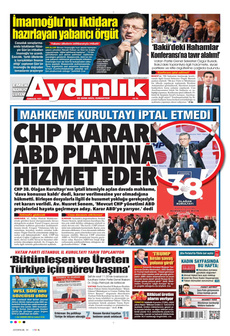 AYDINLIK GAZETESİ 25 Ekim 2025 gazete manşeti