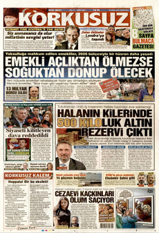 KORKUSUZ 25 Ekim 2025 gazete manşeti